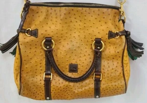 Bolso de Mano Grande Dooney & Bourke Florentino Bronceado Avestruz Cuero Repujado - Imagen 1 de 21