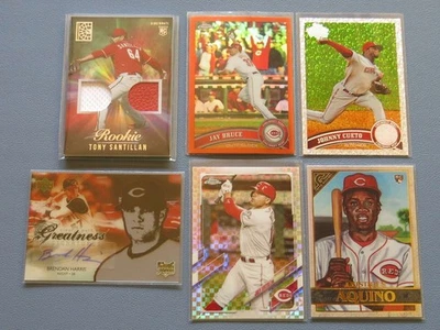 Cincinnati Reds premium lot of 6 w/ auto, dual relic, parallels, refractors - Image 1 of 4