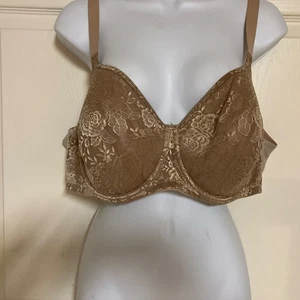 Reggiseno con ferretto Scarlett’s Modern Movement 38DDD beige copertura completa foderato pizzo - Foto 1 di 4
