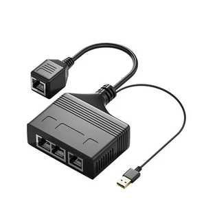 Splitter Ethernet RJ45 Cable Adapter 1 Male To 3/4 Female Port LAN Network - Afbeelding 1 van 14