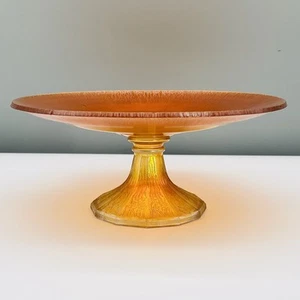 1920s NORTHWOOD Tree of Life MARIGOLD STRETCH CARNIVAL GLASS Cake Stand COMPOTE - Picture 1 of 24