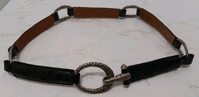 Cinturón estilo concho en relieve negro Brighton talla 32 estilo B60193 Foto 1 de 4