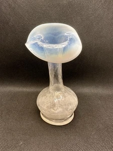 Vintage Glass Opalescent White Jack in the Pulpit Vase 6” Hobbyist Student - Picture 1 of 8