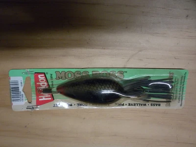 Cuchara de plástico vintage 2006 Heddon Moss Boss sin malezas Topwater negro sábalo - NUEVA Foto 1 de 4
