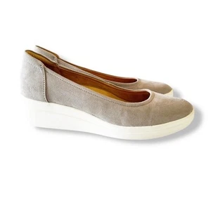NATURALIZER Women's Size 11M SAM Slip On Wedge Shoes Gray Faux Suede Vegan Comfy - Picture 1 of 15