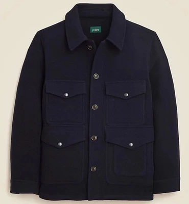 J. Crew Navy Blue Cruiser Jacket Mackinaw Double Faced Wool Oarsman Men's M NWT - Image 1 of 4