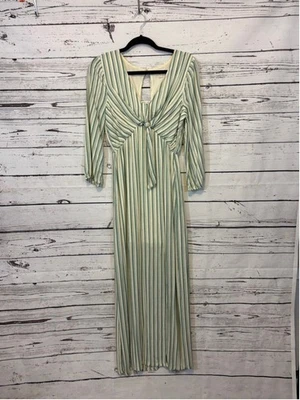 Maxi Vestido Para Mujer Chicwish Rayas Crema/Verde Talla S Foto 1 de 4