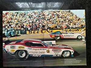 1974 Tom McEwen & Don Prudhomme Funny Cars LARGE Print-Photo/ Army-Navy - Picture 1 of 1