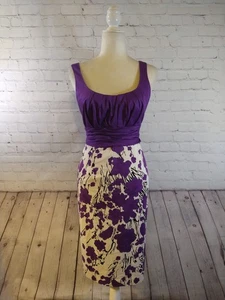 EUC Jones New York Damen-Sommerkleid lila & schwarz Blumendruck SCHEIDE – GRÖSSE 8 - Bild 1 von 13