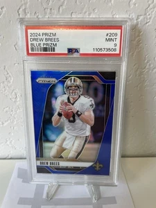 Panini Prizm Drew Brees #209 2024 Blue Prizm Saints PSA 9 - Imagen 1 de 2