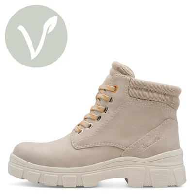 Tamaris Stiefelette 1-25913-45 375 Schnürboot Vegan antelope beige mit Touch-it