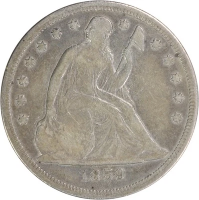 1859-S Liberty Seated Dollar VF Uncertified #627 - Image 1 of 2