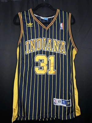 Camiseta De Colección Adidas NBA Reggie Miller Indian Pacers Talla XS Rayas Usada Foto 1 de 4