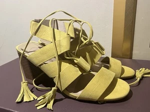 RIVER ISLAND MID BLOCK HEEL CROSS STRAPS PARTY STRAPPY SANDALS SHOES, 7 - Picture 1 of 7