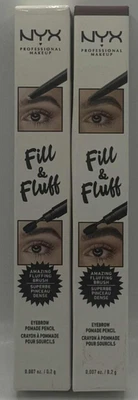 2PK NYX Fill & Fluff Eyebrow Pomade Pencil ~ Auburn & Clear ~ 0.007 OZ EA ~ READ - Image 1 of 4