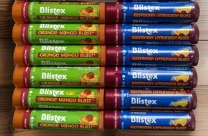 12 Blistex HIMBEERLIMONADE + ORANGE MANGO BLAST Lippenbalsam 0,15 Unzen Neu Versiegelt - Bild 1 von 1