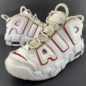Nike Air More Uptempo Kinder Größe 13C weiß rot Basketball Turnschuhe DJ5989-100 - Bild 1 von 8
