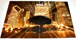 Chicago Bean Cloud Gate Photo Print Matted Wall Art Home Decor Scott Fishman OOP - Picture 1 of 5