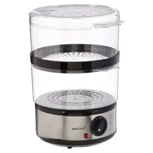 Brentwood TS-1005 2-Tier 5 Quart Electric Food Steamer, Stainless Steel, 400W - Picture 1 of 6
