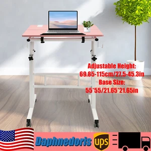 Scrivania Mobile Stand Up Piccola Scrivania Regolabile con Ruote Casa Workstation - Foto 1 di 11