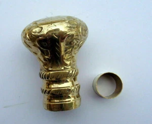 knob look golden solid brass only head handle best handmade new designer cane - Picture 1 of 6