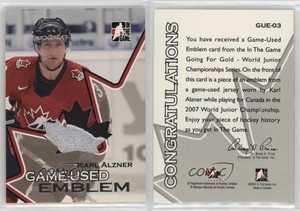 2007 ITG Going for Gold World Junior Championships Emblem Karl Alzner #GUE-03