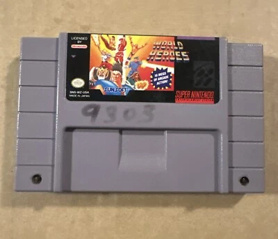 World Heroes Super Nintendo SNES Tested Authentic Video Game Works Fine - Image 1 of 4