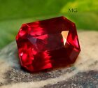 Exclusive 23.40 Ct Certified Natural Burma Red Ruby Emerald Cut Loose Gemstone