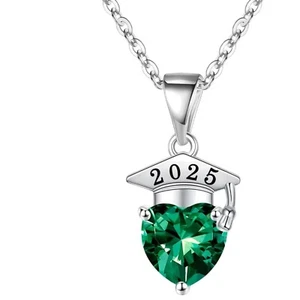 Personalized Graduation Gift: S925 Sterling Silver Birthstone Necklace for Her - Picture 1 of 9