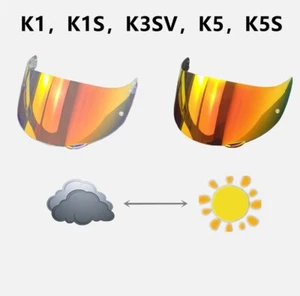 Red Photochromic Visor For AGV K5 K5S K1S K3SV K1 Compact ST Helmet Shield Lens - Foto 1 di 14