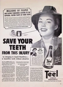 VINTAGE 1940s Print Ad ~ Teel Liquid Dentifrice ~ Use Instead of Tooth Pastes... - Picture 1 of 1