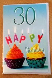 Geburtstag Grußkarte 30 weißer Umschlag Klappkarte stylisches Motiv günstig Neu - Bild 1 von 1