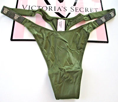 VICTORIA'S SECRET VERY SEXY Rhinestone Shine Strap Thong Panty VS Green S M L XL - Image 1 of 4
