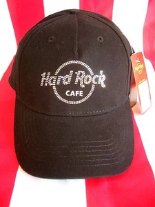 HRC Hard Rock Cafe Mykonos Black Rhinestone Basecap Base Cap Hat New NWT Strass - Picture 1 of 4
