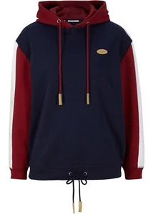Neu Kapuzensweatshirt Gr. 36/38 Blau Bordeaux Weiß Damensweater Langarm-Shirt - Bild 1 von 1