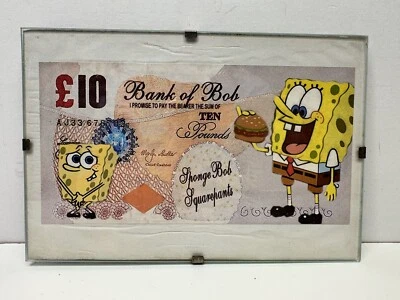 BILLETE DE DIEZ LIBRAS DEL REINO UNIDO MUY RARO DEL BANCO DE BOB BOB ESPONJA ¡GRIAL MUNDIAL! ARTÍCULO Foto 1 de 4