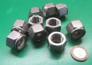 316 Stainless RH Lock Nut,, 5/8"-11 x 15/16" W x 3/4" H, 10 Pcs - Picture 1 of 6