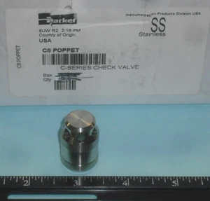 Parker C-Series Check Valve 1/2" Stainless Steel Replacement C8 Poppet-SS - Picture 1 of 6