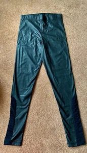 Burlington Leatherette Leggings with mesh side design panel - Picture 1 of 5