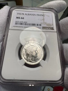 1927R Albania 1 Frang NGC MS66 - Picture 1 of 8