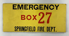 Vintage Springfield, Ohio Fire Department Emergency Box Sign