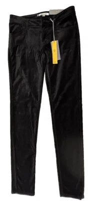 Jlo Jennifer Lopez Size 2 Black Velvet Skinny Mid Rise Pants NWT L31 - Image 1 of 4