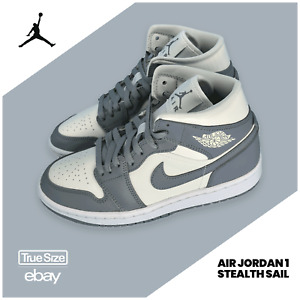 Nike Air Jordan 1 Mid Stealth Grey Sail 37.5 38 38.5 39 40 41 42 43 44 44.5