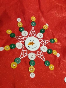 Christmas Snowman Tree Skirt With Button Details Made By Santa's Best - Picture 1 of 12