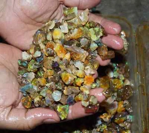 Certified Natural Ethiopian Small Fire Oil Opal Welo Rough 40 Ct Loose Gemstone - Picture 1 of 10