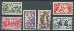 MAURITANIA FRENCH AFRICA EXPOSAITION PARIS 1937 MNH SET STAMPS LOT (MART 670) - Picture 1 of 1