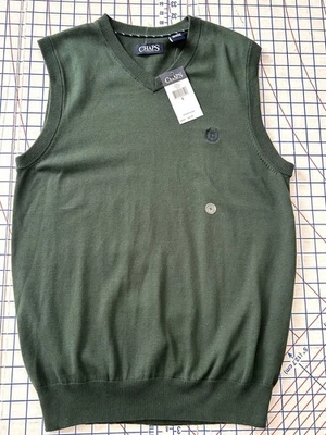 NEW Chaps Sweater Vest Mens Small  Knit Cotton Green Preppy Holiday NWT - Image 1 of 4