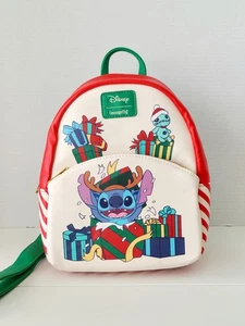 Disney Loungefly Lilo & Stitch Christmas Holiday Mini Backpack NWOT - Picture 1 of 9