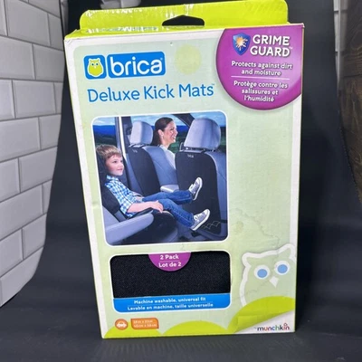 Brica Deluxe Kick Mats Car Seat Protector, Black, 2 Pack 18" x 23" NEW - Image 1 of 4