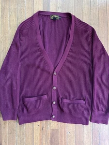 VTG Eddie Bauer Cardigan Sweater Matron Ribbed Cotton Size Medium * Fits XL - Picture 1 of 7